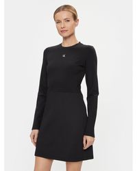 Calvin Klein - Kleid Für Den Alltag Milano Spacer Mix Outfit Dress J20J222528 Regular Fit - Lyst