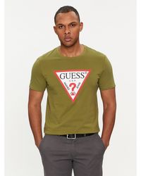 Guess - T-Shirt Logo M2Yi71 I3Z14 Grün Slim Fit - Lyst