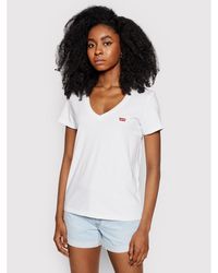 Levi's - T-Shirt Perfect V-Neck Tee 85341-0002 Weiß Regular Fit - Lyst