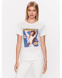 Guess - T-Shirt Girl Easy W3Gi18 K9Sn1 Weiß Regular Fit - Lyst