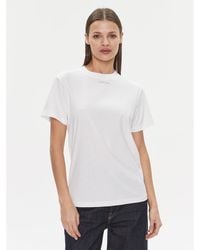 Calvin Klein - T-Shirt Metallic Micro Logo T Shirt K20K206967 Weiß Regular Fit - Lyst