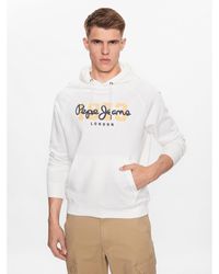 Pepe Jeans - Sweatshirt Meier Hoodie Pm582482 Weiß Regular Fit - Lyst