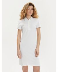 Lacoste - Kleid Für Den Alltag Ef5473 Weiß Slim Fit - Lyst