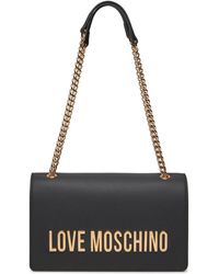Love Moschino - Umhängetasche,schwarze umhängetasche mit auffälliger liebesschrift - Lyst
