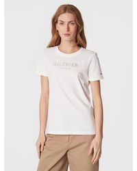 Tommy Hilfiger - T-Shirt Foil Ww0Ww37194 Weiß Regular Fit - Lyst