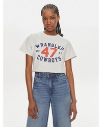 Wrangler - T-Shirt 112350277 Écru Regular Fit - Lyst
