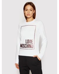 Love Moschino - Sweatshirt W630220E 2180 Weiß Regular Fit - Lyst