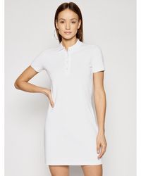 Lacoste - Kleid Für Den Alltag Ef5473 Weiß Slim Fit - Lyst
