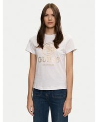 Guess - T-Shirt Stacie V4Bi00 I3Z14 Weiß Regular Fit - Lyst