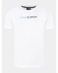 La Martina - T-Shirt Ymr314 Js206 Weiß Regular Fit - Lyst