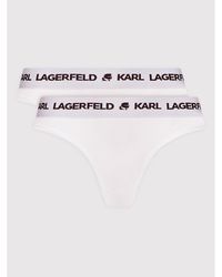 Karl Lagerfeld - 2Er-Set Stringtangas Logo Set 211W2126 Weiß - Lyst