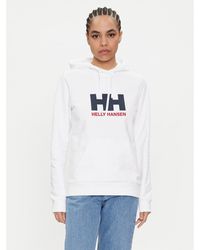 Helly Hansen - Sweatshirt W Hh Logo Hoodie 2.0 34460 Weiß Regular Fit - Lyst