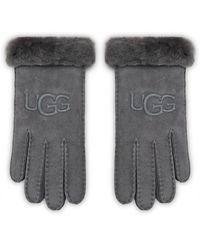 UGG - Damenhandschuhe W Sheepskin Embroider Glove 20931 Metal - Lyst
