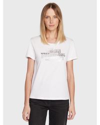 Pepe Jeans - T-Shirt Piper Pl505228 Weiß Regular Fit - Lyst