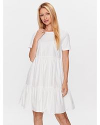 Noisy May - Kleid Für Den Alltag Loone 27025216 Weiß Relaxed Fit - Lyst