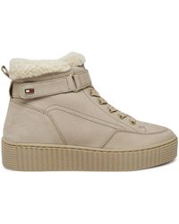 Tommy Hilfiger - Sneakers Faux Fur Nubuck Low Lace-Up Fw0Fw08172 - Lyst