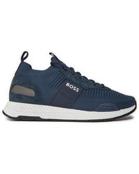 BOSS - Sneakers titanium runn 50498245 dark blue 401 - Lyst