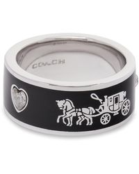 COACH - Ring Enamel Horse & Carriage Band Ring 37479034Rho003 - Lyst