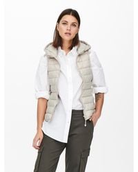 ONLY - Weste New Tahoe 15205760 Écru Regular Fit - Lyst
