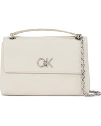 Calvin Klein - Handtasche re-lock ew conv crossbody k60k611084 dk ecru pc4 - Lyst