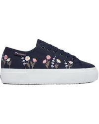 Superga - Sneakers Aus Stoff 3740 Platform Flower Embroidery Leggera S5138Tw - Lyst
