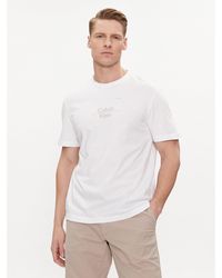Calvin Klein - T-Shirt Line Logo K10K112489 Weiß Regular Fit - Lyst