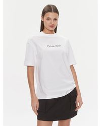 Calvin Klein - T-Shirt Hero Logo Oversized T Shirt K20K206778 Weiß Regular Fit - Lyst