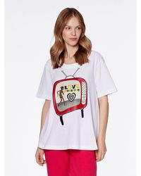 Love Moschino - T-Shirt W4H8301M 3876 Weiß Relaxed Fit - Lyst