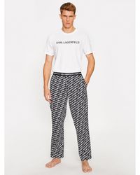 Karl Lagerfeld - Pyjama Printed Pj T-Shirt Set 225M2100 Weiß Regular Fit - Lyst