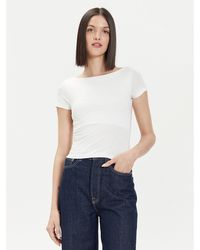 Gina Tricot - T-Shirt 21319 Weiß Slim Fit - Lyst