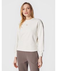Calvin Klein - Sweatshirt J20J220433 Weiß Relaxed Fit - Lyst
