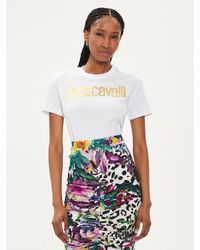 Just Cavalli - T-Shirt 76Pahg11 Weiß Slim Fit - Lyst