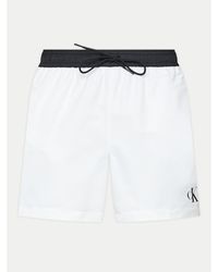 Calvin Klein - Badeshorts Km0Km01051 Weiß Regular Fit - Lyst