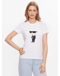 Karl Lagerfeld - T-Shirt Ikonik 2.0 Karl 230W1700 Weiß Regular Fit - Lyst