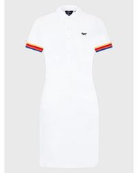 Superdry - Kleid Für Den Alltag Vintage Stripe Polo W8011102A Weiß Regular Fit - Lyst