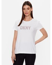 DKNY - T-Shirt P9Bh9Ahq Weiß Regular Fit - Lyst