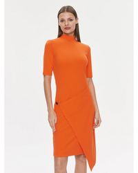 Calvin Klein - Kleid Für Den Alltag Stretch Jersey Asymmetric Dress K20K206498 Slim Fit - Lyst
