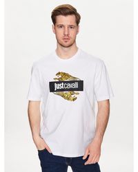 Just Cavalli - T-Shirt 74Obhf07 Weiß Regular Fit - Lyst
