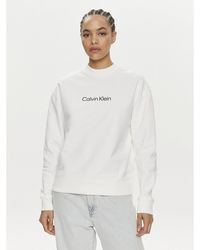 Calvin Klein - Sweatshirt Hero Logo K20K205450 Weiß Regular Fit - Lyst