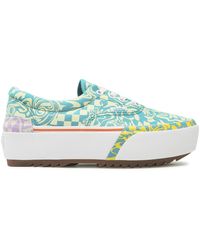 Vans - Sneakers aus stoff era stacked vn0a4btoce51 wavy daze tile blue - Lyst