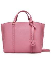 Pinko - Handtasche carrie shopper classic pe 24 pltt 102833 a1lf pink p31q - Lyst