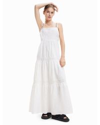 Desigual - Kleid Für Den Alltag 23Swvw66 Weiß Regular Fit - Lyst