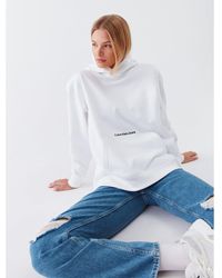 Calvin Klein - Sweatshirt J20J220945 Weiß Oversize - Lyst