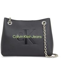 Calvin Klein - Handtasche sculpted shoulder bag24 mono k60k607831 black/dark juniper 0gx - Lyst
