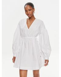 Pinko - Kleid Für Den Alltag Ace Ventura Abito 103723 A1Xo Weiß Regular Fit - Lyst