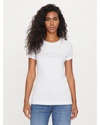Guess - T-Shirt W4Gi14 J1314 Weiß Slim Fit - Lyst