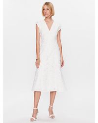 BOSS - Kleid Für Den Alltag 50487487 Weiß Regular Fit - Lyst