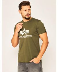 Alpha Industries - T-Shirt Basic 100501 Grün Regular Fit - Lyst