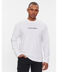 Calvin Klein - Longsleeve Hero K10K112396 Weiß Regular Fit - Lyst