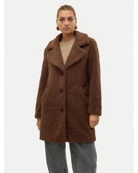 Vero Moda - Fellmantel Kylie Teddy 10289938 Loose Fit - Lyst